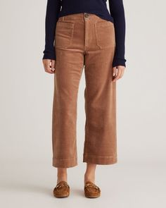 Do a throwback thing or make it feel modern. The options are open with our Organic Stretch Corduroy Cropped Wide Leg Pants, featuring a must-have silhouette with the comfort of cotton stretch. Bear Moodboard, Emily Outfits, Postpartum Body, Work Clothing, Cropped Wide Leg Pants, Professional Wear, Silk Cami, Wide Leg Cropped Pants, Wardrobe Inspiration