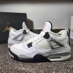 Air Jordan 4 100% Authentic Brand: Jordan Size: 12 Color: White / Red / Black Style: 840606 192 Condition: Brand New / Excellent Condition / Never Worn Sold As Is No Returns. Box Included White Urban Jordan Lace-up Shoes, Air Jordan 4 White Sole Lace-up For Streetwear, Jordan Shoes With Speckled Midsole For Sports, Breathable Air Jordan 4 Lace-up For Streetwear, Air Jordan 4 Breathable Sports Sneakers With White Sole, Air Jordan 4 Breathable With White Sole For Sports, White High-top Air Jordan 4 With Perforations, White Low-top Air Jordan 4 Breathable, Casual Air Jordan 4 Low-top Breathable