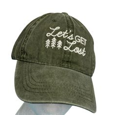 Time And Tru Army Green Embroidered Hat New Shipped Within 24hrs Thank You Casual Embroidered Hats For Outdoor, Outdoor Hats With Letter Embroidery And Curved Brim, Embroidered Curved Brim Hat For Outdoor, Outdoor Embroidered Hat With Curved Brim, Outdoor Cap With Letter Embroidery, Embroidered Snapback Hats For Outdoor, Casual Embroidered Trucker Hat With Short Brim, Casual Embroidered Baseball Cap With Short Brim, Casual Trucker Hat With Embroidered Short Brim