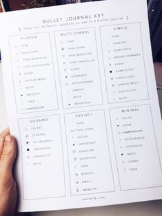 Bullet Journal Key Symbols, Key Bullet Journal, Bullet Journal Key Page, Types Of Bullet Journals, Journal Key, Minimalist Bullet Journal, Bullet Journal Minimalist