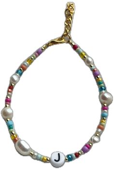 Pearl Beaded Chain Bracelets As Gift, Pearl Bracelet With Letter Beads, Colorful Beads Pearl Bracelet For Friendship, Trendy Pearl Beaded Bracelets With Colorful Beads, Colorful Pearl Beaded Bracelets As Gift, Colorful Pearl Beaded Bracelets Gift, Gift Pearl Beaded Bracelets With Colorful Beads, Pearl Beaded Bracelets With Colorful Beads For Gift, Pearl Beaded Bracelet With Colorful Beads As Gift