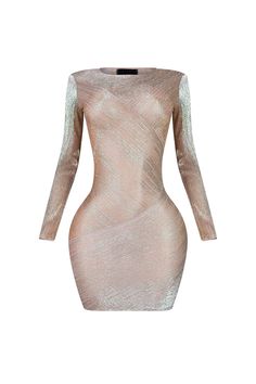 Long sleeve mini dress featuring sheer see through design with shimmering accents No lining Bra friendly Runs true to size Pale Beige, Night Out Tops, Sheer Mini Dress, Casual Day Dresses, Essential Dress, Wedding Dresses Strapless, Long Sleeve Short Dress, Strapless Tops, Maxi Dress Party