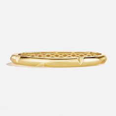 This timeless and versatile 18k bangle embodies sophistication, offering a sleek and chic design, an essential piece that encapsulates refined beauty and classic style effortlessly. Product Details: 100% recycled 18k gold One carbon capture diamond inside bangle (0.005 carat total weight) Inner Dimensions: Small (6"), Medium (6.5"), Large (7") Style Number: B3003 To customize this piece, or for additional sizes, please email us: custom@aetherdiamonds.com. Luxury Stackable Bangle For Formal Occasions, Luxury Stackable Bangle For Formal Events, Timeless Tarnish-resistant Yellow Gold Bangle, Timeless Yellow Gold Bangle, Elegant Stackable Yellow Gold Bangle, Elegant Yellow Gold Stackable Bangle, Minimalist White Gold Bangle For Everyday Luxury, Everyday Luxury Tarnish Resistant Yellow Gold Bangle, Yellow Gold Diamond Bangle With Solid Link Construction