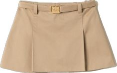 Utility Wear, Chino Skirt, Belt With Buckle, Cocoa Brown, Cotton Viscose, Cotton Skirt, Miu Miu, Mini Skirt, Mid Rise