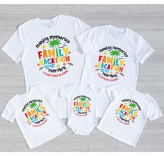 Custom Family Vacation 2023 Shirt, Making Memories together Shirt, Family matching shirt, Family Reunion shirt, Custom Beach Vacation Shirt High Quality Heat Transfer DTF , Bella Canvas Unisex Shirt Description To see our size chart, please make sure to scroll through the photos. These t-shirts are unisex fit, so ordering a size down for a more fitted look is suggested. Please keep in mind that our size chart measurements aren't circumference. This is a Bella Canvas Unisex Shirt. Bella Canvas Te White Crew Neck T-shirt For Family Outings, Matching Custom Print T-shirt For Family Events, Family Summer T-shirt With Crew Neck, Custom Print Short Sleeve T-shirt For Family Outings, Family Matching Short Sleeve Summer T-shirt, Summer Family Matching Short Sleeve Tops, Summer Short Sleeve Tops For Family Matching, Casual Summer T-shirt For Family Reunion, Summer Family Reunion Graphic Tee