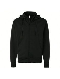 Negro  Collar  Tela   Embellished No-Elástico Black Fleece Techwear Sweatshirt, Black Techwear Fleece Sweatshirt, Cotton Techwear Hooded Jacket For Sports, Techwear Cotton Hooded Jacket For Sports, Black Sporty Sweatshirt For Outdoor, Black Hoodie With Ribbed Cuffs For Outdoor Activities, Black Hooded Jacket With Ykk Zipper For Outdoor Activities, Black Hooded Jacket For Outdoor Activities, Black Cotton Outdoor Track Jacket