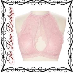 Product Description: Sweet Lace Lends A Dash Of Romantic Charm To Your Top Drawer Selection In This Bralette That Boasts A Plunging Neckline. Adjustable Strap Removable Light Padding 2-Hook And Eye Closure 90% Nylon / 10% Spandex Hand Wash; Hang Dry Feminine Delicate Lace Bra For Party, Party Pink Bra With Lace Trim, Pink Lace Trim Bra For Wedding, Wedding Bra With Pink Lace Trim, Wedding Bra With Lace Trim In Pink, Pink Lace Trim Wedding Bra, Pink Feminine Bra For Wedding, Pink Feminine Wedding Bra, Fitted Pink Bra For Wedding