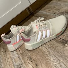 Adidas Nmds. New Never Worn. Their Base Color Is White With Color Accents. Adidas Nmds, Color Accents, Adidas White, Shoes Adidas, White Adidas, Accent Colors, Adidas Shoes, Base Colour, Adidas Women