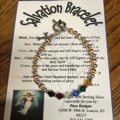 Sterling Silver, 14kt Gold Fill, And Swarovski Crystal Handcrafted Salvation Bracelet. Salvation Bracelets, Jesus History, Salvation Bracelet, Scripture Jewelry, Prayer Bracelet, Jewelry Sterling Silver, Design Silver, 14kt Gold, Womens Jewelry Bracelets