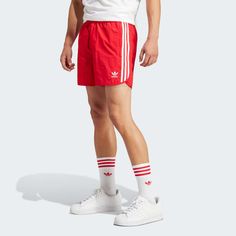 Short Adidas, Adidas Adicolor, Mens Adidas, Adidas Shop, Mens Lifestyle, Adidas Shorts, Red Adidas, Red Shorts, Adidas Online