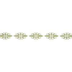 a line of green flowers on a white background