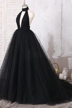 Wedding Dress Cinderella, Navy Blue Ball Gown, Wedding Dress Black, Black Wedding Gowns, Black Ball Gown, Halter Prom Dresses, Elegant Ball Gowns, Prom Dresses Elegant, Fancy Gowns