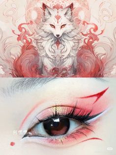 Red Festival Makeup, Fox Makeup, Membentuk Alis, Anime Eye Makeup, Mekap Mata, Anime Makeup, Cute Eye Makeup, Doll Eye Makeup, Korean Eye Makeup