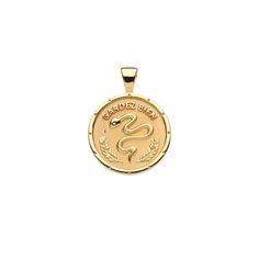 A smaller version of the JW Original Coin, pair the pendant with your favorite chain. We picked our two favorites for you, but there are additional chains available for purchase. Keep safe. The snake in this pendant symbolizes wisdom, power and healing. Gardez Bien inscribed over the snake is French for Guard Well. Thi Hands To Myself, Keep Safe, Pendant Bails, Solid Gold Chains, Heart Chain, The Snake, Protect Yourself, Small Pendant, Coin Necklace