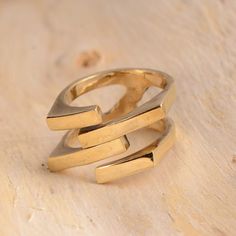 golden brass ring, Statement ring, Women ring, Promise ring, Handmade ring, Dainty ring, Vintage Ring, Unique ring, Boho ring, Deco ring, gift for her PRODUCT CODE :- KS 316 METAL :- Brass Finish :- gold We Crafted These in 100% Solid Brass These Simple rings are perfect for any occasion. ~ Make a Statement with these minimal yet simple Unique Rings.  Please Visit Our Shop to View Complete Collection. If You Need Faster Shipping, Please Contact us Please Make Sure to Include The Correct Address During Before Order. You Can return Item within 10 Days After Successful Delivery. We Offer 100% Money Back Guarantee If You Not Satisfied With Your Purchase. Thank you for Visiting my shop! if you have any question please send me a message . I give you quickly reply so don't hesitate ask question, Gold Brass Crystal Ring For Gifting, Gold Brass Crystal Ring Gift, Bohemian Brass Stackable Rings, Gold Brass Stackable Rings For Gift, Yellow Gold Brass Stackable Rings, Yellow Gold Brass Stackable Promise Rings, Unique Brass Stackable Rings With Open Design, Unique Brass Stackable Open Rings, Brass Metal Stackable Toe Rings