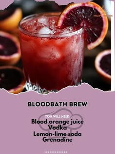 Orange juice 2 oz\nVodka 1 1/2 oz\nLemon-lime soda 2 oz\nGrenadine 1/2 oz\nMix orange juice, vodka, and ice in a glass. Top with lemon-lime soda and add grenadine. Enjoy the refreshing Bloodbath Brewperfect for a haunted evening! #SpookyDrinks #HalloweenFun Blood Orange Juice Recipe, Haunted Halloween Party, Orange Juice And Vodka, Orange Juice Recipes, Pinto Bean Recipes, Perfect Dinner Party, Drinks Ideas, Vegan Cheese Recipes, Blood Orange Juice