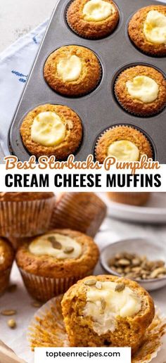 some muffins with cream cheese in them