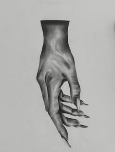 a pencil drawing of a hand holding something