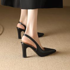 Gender: For WomenStyle: Fashion,KoreanOccasion: Casual,Party/Club,Office/CareerHeel Height: 8.5cmPlatform Height: 0.5cmSeason: Spring,Summer,Fall/Autumn,WinterPackage Contents: 1 x Shoes (Pair)Please see our size guide as below, you can choose the size according to your foot length and width.If your foot is a little wide and thick, we suggest you choose 1 size larger.Size Guide:28 = foot length 18.5-19cm (Foot width=6.5-7cm)29 = foot length 19-19.5cm (Foot width=7cm)30 = foot length 19.5-20cm (F Summer High Heel Slingback Pumps For Office, Black High Heel Slingback Pumps For Summer, Summer Office Slingback Pumps With Ankle Strap, Summer Slingback Pumps With Reinforced Heel And Closed Toe, Black Ankle Strap Slingback Sandals, Office Summer Slingback Sandals With Ankle Strap, Spring High Heel Slingback Pumps For Office, Black Ankle Strap Slingback Pumps For Spring, Summer Open Toe Slingback Pumps For Office