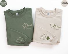 Cheap Family Sweatshirt With Letter Print, Dad Sweater, Hoodie Personalized, Mama Sweater, Embroidery Sweater, Girl Dad, Cricut Craft, Kids Names, Dtf Printing