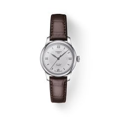 Tissot Le Locle Automatic Lady (29.00) Tissot Le Locle, Brown Leather Strap Watch, Tissot Watches, Bracelet Cuir, Brown Leather Strap, Leather Buckle, Ladies Watch, Swiss Watches, Roman Numerals