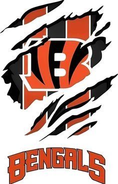 the logo of the football team is shown in red and black with an orange tiger on it