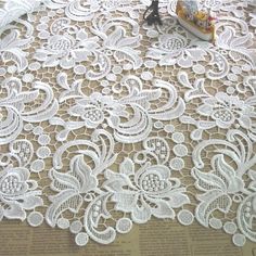 Offwhite Guipure Lacewhite Embroidered Lace Pure White - Etsy Elegant White Lace With Floral Embroidery, Elegant White Scalloped Lace, White Scalloped Lace For Wedding, Elegant White Crochet Lace, Elegant White Lace With Patchwork, White Delicate Lace For Wedding, Delicate White Lace For Wedding, White Crochet Lace For Wedding, Pure White Wedding