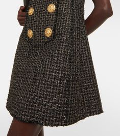 Embellished tweed minidress in multicoloured - Balmain | Mytheresa Olivier Rousteing, Tweed Fabric, Small Designs, New Life, Poland, The House, Color Design, The Dress, Top Brands