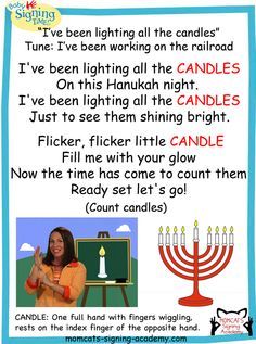 a poster with an image of a woman in front of a menorah and candles