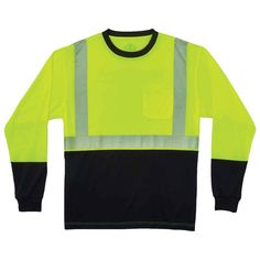 Class 2 Black Front Performance Long Sleeve T-Shirt. Lightweight birds eye knit paired with 3M Scotchlite Comfort Trim. 30+ UPF for protection against harmful UV. Size: 5xl. Color: Lime. Gender: male. Age Group: adult. Mens Work Shirts, Mens Workwear, Garment Racks, Tractor Supply, Back To Work, Birds Eye, Black Bottoms, Work Shirts, Neck Shirt