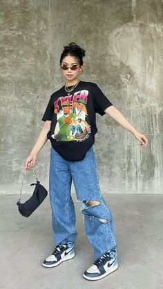 Nike Air Jordan 1 Outfit, Nike Blazer Outfit, Air Jordan 1 Outfit, Look Grunge, Streetwear Inspo