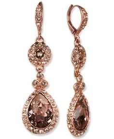 Earrings, Silver-Tone Swarovski Element Double Drop Earrings | macys.com Givenchy Earrings, October Birthstone Jewelry, Crystal Teardrop Earrings, Classy Jewelry, Crystal Drop Earrings, Drop Earring, Gold Drop Earrings, Online Earrings, Rose Gold Earrings