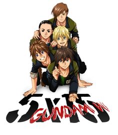 some anime characters are posing together for a group photo in front of the words gondu