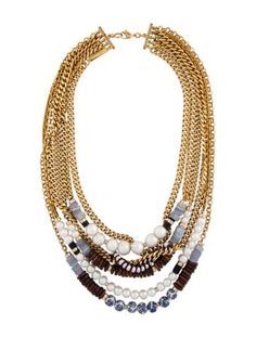 Gold-Plated & BrassWood, Ceramic & Bead Wood Ceramic, Lizzie Fortunato, Multi Strand Necklace, Ceramic Beads, Multi Strand, Jewelry Necklaces, Plating, Ceramics, Beads