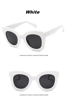 Eyewear Type: SunglassesItem Type: EyewearLens Height: 43Style: RectangleGender: WomenLenses Optical Attribute: UV400Lenses Optical Attribute: GradientLenses Material: PolycarbonateFrame Material: PlasticLens Width: 46 Elegant White Sunglasses For Vacation, Casual White Cat Eye Sunglasses For Party, White Casual Cat Eye Sunglasses For Summer, Chic White Cat Eye Sunglasses For Beach, Chic White Cat Eye Sunglasses For The Beach, Elegant White Cat Eye Sunglasses For The Beach, Casual White Cat Eye Sunglasses For Summer, Elegant White Cat Eye Sunglasses For Beach, Elegant White Plastic Sunglasses