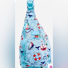 Questions? Leave A Comment Below! Casual Blue Crossbody Backpack, Blue Crossbody School Backpack, Blue School Backpack, Vera Bradley Bags, Sling Backpack, Leave A Comment, Vera Bradley, Color Blue, Bag Lady