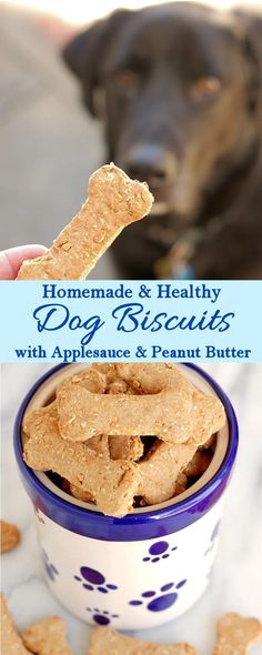 homemade and healthy dog biscuits with appetizing & peanut butter for dogs to eat