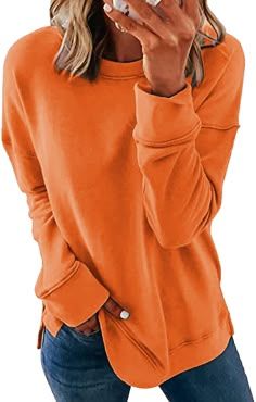 Fall Fashion Colors, Plain Sweatshirt, Loose Fitting Tops, Womens Crewneck, Autumn Fashion Casual, Tops Fall, Fall Fashion Outfits, Casual Sweatshirt