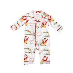 Perfectly printed santa fabric.Made of soft knit for comfort.95% cotton - 5 % Spandex Holiday Outfit, Boys Top, Holiday Outfits, Soft Knits, Holiday Cheer, The Row, Knit Fabric, Lounge, Rompers