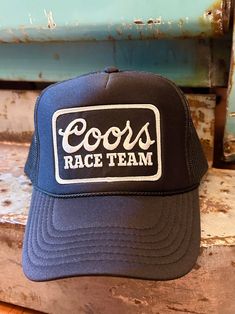 Classic trucker hat for the Coors Race Team Adjustable snap back One size fits most Curved, moldable bill Black Trucker Hat For Baseball Season, Vintage Black Snapback Hat For Baseball Season, Black Trucker Hat One Size Fits Most, Black Trucker Hat 5-panel, Black Vintage Trucker Hat With Flat Brim, Vintage Black Trucker Hat With Curved Brim, Vintage Black Trucker Hat With Flat Brim, Vintage Black 5-panel Trucker Hat, Black Vintage 5-panel Trucker Hat