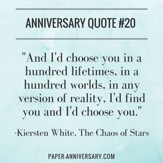 a quote from kiersten white about the chaos of stars in her book, and i'd choose you in a hundred life times, in a hundred