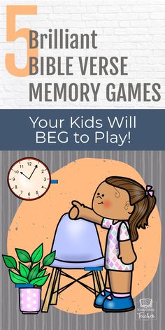 the five brilliant bible verse memory games your kids will love to play, with text overlay