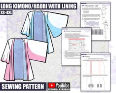 A quick YouTube video explaining the difference between our 3 kimono patterns: https://www.youtube.com/watch?v=HJsn3_K1XQc This custom pattern and tutorial will help you create a long fully lined kimono/haori.  ◦THIS IS A DIGITAL DOWNLOAD SEWING PATTERN AND TUTORIAL◦ It is not a full costume. This item is non-refundable. Sizing: Unisex XS to 4XL Download includes: * Tutorial and patterns for kimono/haori with two sleeve options: bell and square. * PDF book tutorial guide including:       ‣ Measu Shinobu Haori Pattern, Haori Sewing Pattern, Haori Pattern, Kimono Jacket Pattern, Kimono Patterns, Japanese Traditional Clothes, Book Tutorial, Butterfly Coloring, Circular Knitting Machine