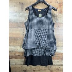 Tulip Black Gray Gingham Layered Bottom Tank Dress Ladies Medium. Actual Measurements Are Included In The Pictures Thank You For Looking Sleeveless Black Plaid Dress For Spring, Casual Black Sleeveless Plaid Dress, Tank Dress, Gingham, Tulips, Black Gray, Black And Grey, Midi Dress, Thank You