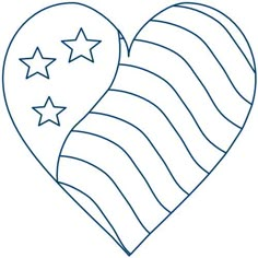 an american flag heart with stars on it