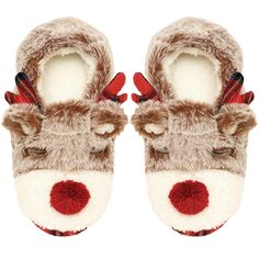 PRICES MAY VARY. Adorable Design: These Christmas slippers feature a cute reindeer design, adding a touch of festive charm to your winter footwear. Ultimate Comfort: The soft plush material wraps your feet, keeping them warm and cozy even in the coldest winter days. Secure Fit: With a fully-wrapped design, these slippers stay securely on your feet, even if you're running or moving quickly. Non-Slip & Durable: The non-slip sole and soft rubber materials ensure stability and safety, protecting you Deer Slippers, Reindeer Slippers, Slippers Cute, Christmas Slippers, Foam Slippers, Animal Slippers, Cute Slippers, Winter Slippers, Fuzzy Slippers