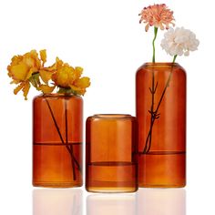 PRICES MAY VARY. Simple & Elegant Bud Vase: Small vases is made of selected premium thick borosilicate glass, hand-blown to a bright and high transparent finish with no any scatches. The clear vase set is offering a long-lasting luxury ambiance, what a great addition to your modern home. Small Cylinder Glass Vases:Popular cylinder shape but with round narrow mouth which easily to holding flowers than others Great Tablescape Decor: they are hit in your home décor plans. as well as a centerpiece f Amber Bud Vases, Centerpieces For Wedding, Decor Flowers, Vase Set, Bud Vases, Hand Blown, Wedding Reception, Glass Vase, Amber