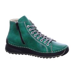 Rieker 71510-52 Green Women's Boots Rieker 71510-52 Green Women's Boots Stay stylish and comfortable with these Rieker HWK Damen Stiefel in green. Perfect for the fall/winter season, these boots feature a heel height of 3.5 cm and are crafted from durable synthetic leather with a textile lining. The PU sole ensures long-lasting wear.   Color: Green  Heel Height: 3.5 cm  Shoe Width: Narrow to Normal (F)  Season: Autumn/Winter  Material: Synthetic Leather  Lining: Textile  Sole: PU Sole   Care Instructions: Remove dust and dirt with a soft shoe brush or a lint-free, slightly damp cloth. Green Lace-up Winter Boots, Green Leather Winter Boots, Green Boots For Outdoor Wear In Fall, Green Boots For Outdoor Use In Fall, Green Boots For Outdoor Activities In Fall, Green Leather Walking Boots, Green Winter Boots With Round Toe, Green Walking Boots With Round Toe, Green Ankle Boots For Winter