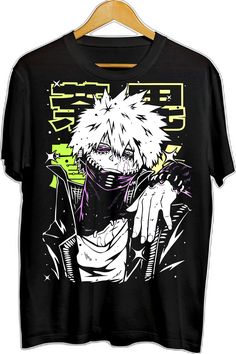 White Anime T-shirt For Cosplay, Punk Graphic Print T-shirt For Cosplay, Punk Anime Print T-shirt For Cosplay, White Anime Print Top For Halloween, White Tops With Anime Print For Halloween, Fandom Cartoon Print Cosplay Tops, Harajuku Cartoon Print Tops For Cosplay, Fandom Cartoon Print Tops For Cosplay, Fandom Character Print Tops For Cosplay