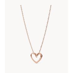 This 16in + 2in necklace features rose gold-tone stainless steel and a lobster clasp closure. Rose Gold Stainless Steel Charm Necklaces For Mother's Day, Elegant Rose Gold Heart Necklace, Valentine's Day Rose Gold Metal Jewelry, Heart-shaped Rose Gold Charm Necklace, Rose Gold Stainless Steel Heart Pendant Jewelry, Elegant Rose Gold Chain Necklace For Valentine's Day, Rose Gold Metal Heart Pendant Jewelry, Rose Gold Clavicle Chain Necklace For Valentine's Day, Adjustable Rose Gold Metal Necklace